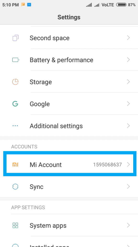 How to Remove your Xiaomi Mi Account from your device