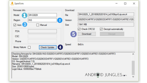 How to Use SamFirm Tool Step 2