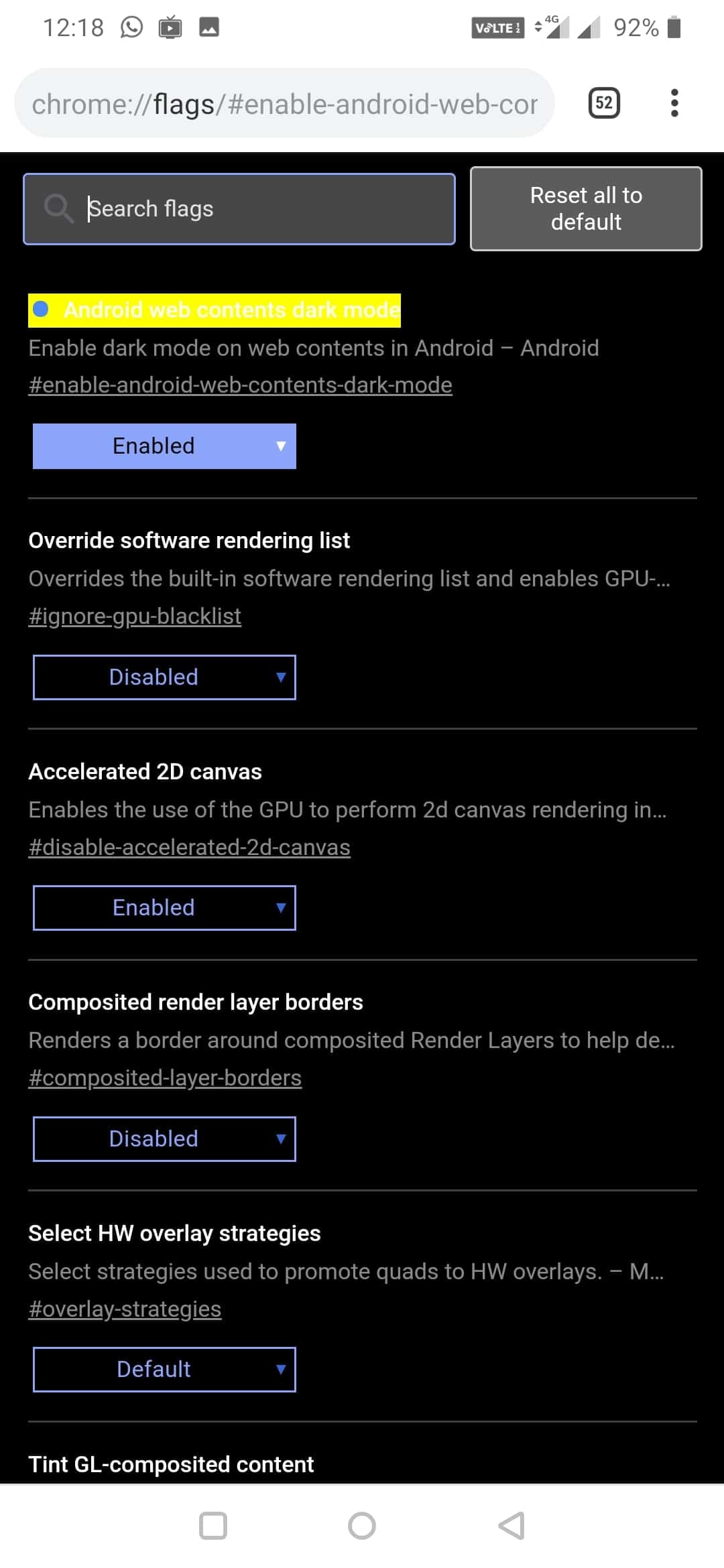 Enable Google Chrome Dark Mode on Android without Root