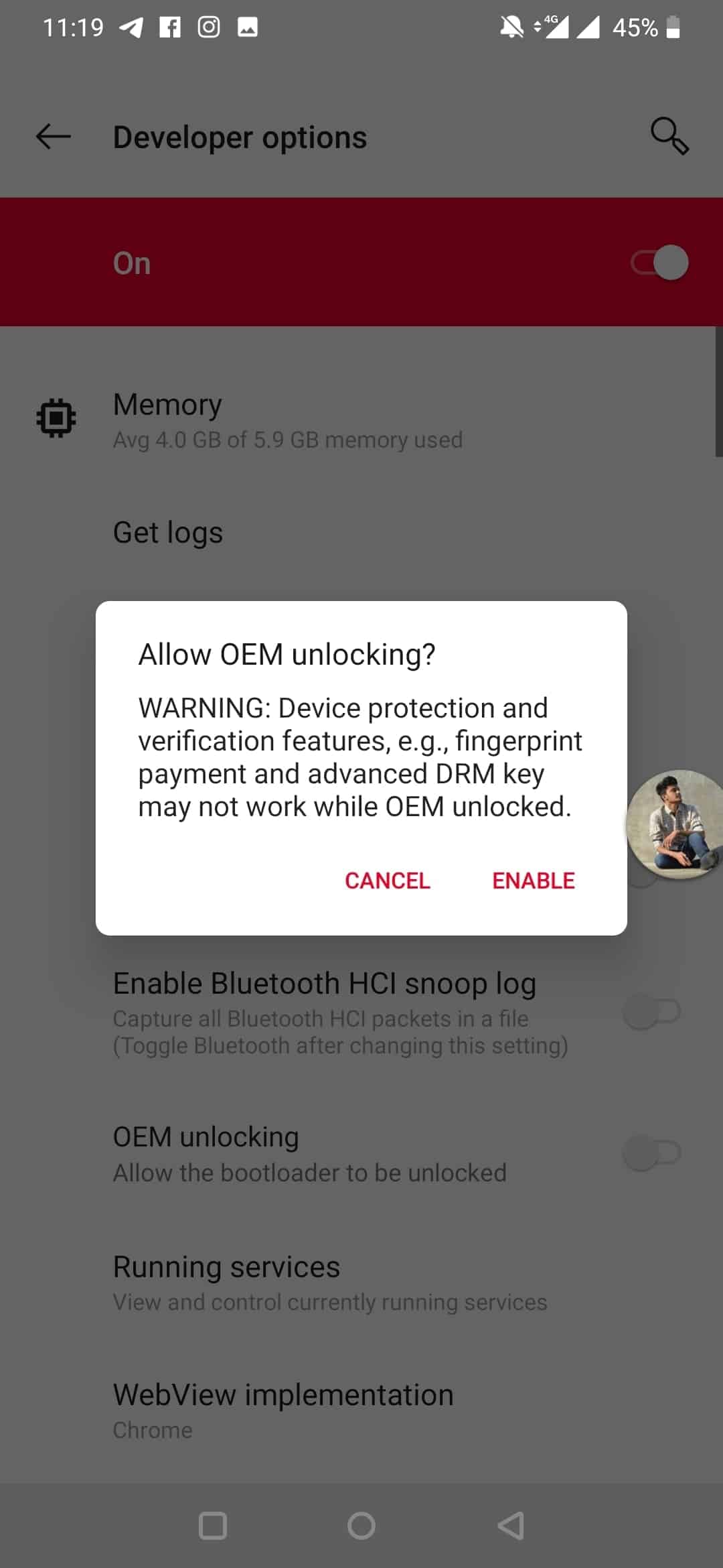 Enable OEM Unlocking on Android - 1