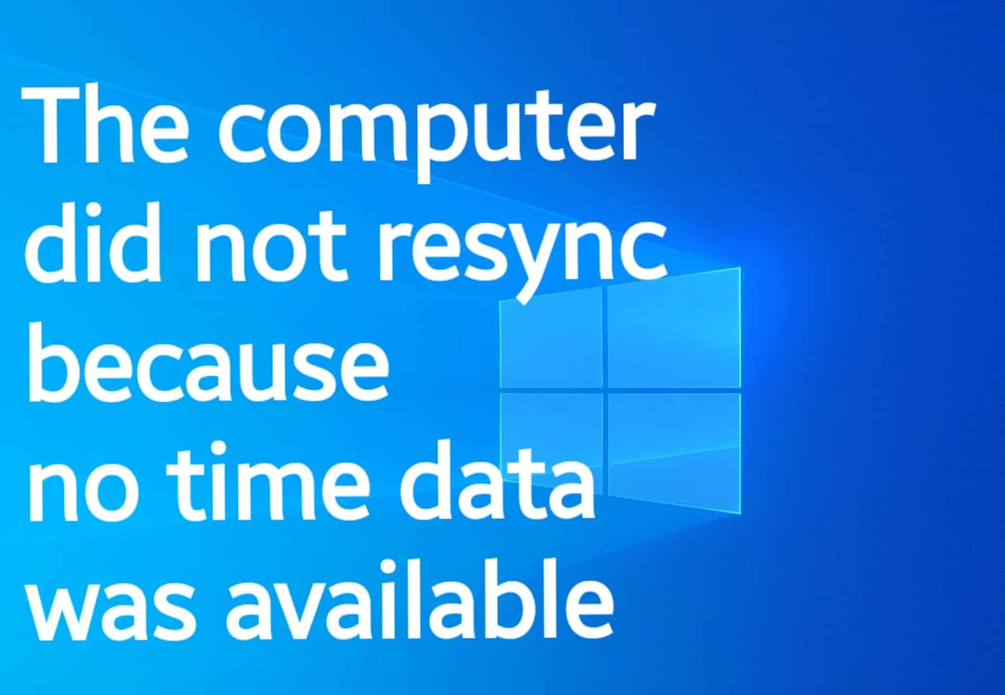 computer did resync because there was no time data available