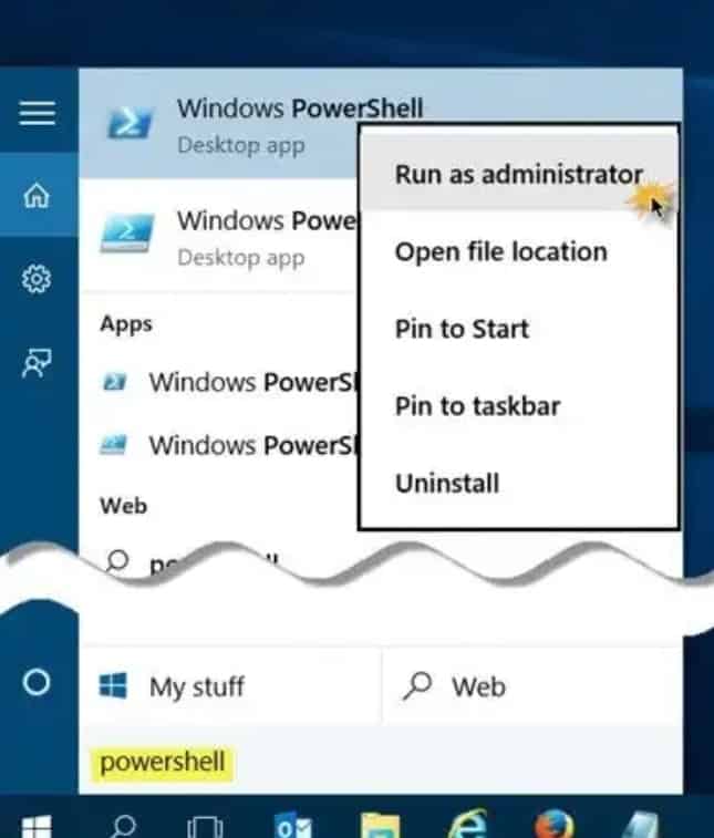 How to open an elevated PowerShell prompt in Windows 10