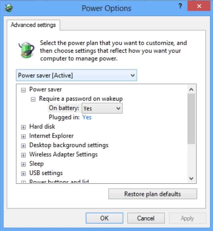 Change Sleep settings on Windows 10