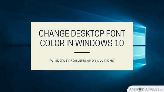 windows 10 change font color