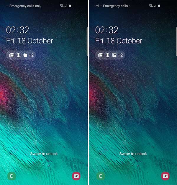 Galaxy S10 One UI 2.0 Beta Dark Mode on Lock Screen