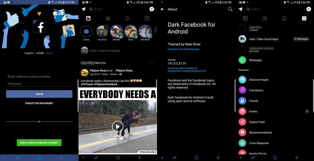 Dark-facebook-messenger-app-for-android