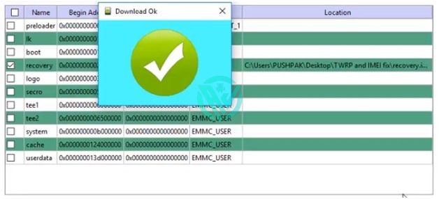 TWRP Recovery Installed Successfully via SP Flash Tool on Mediatek Devices