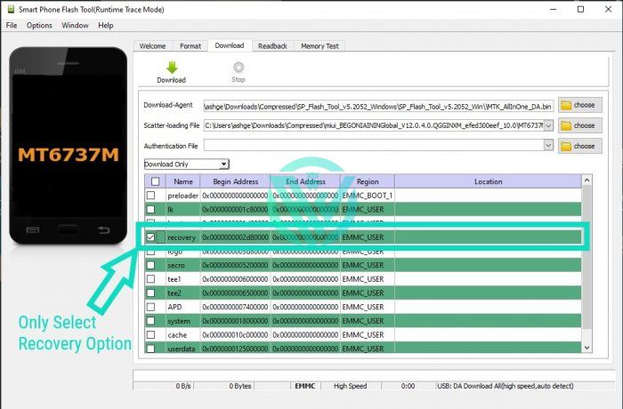 how to flash recovery via sp flash tool