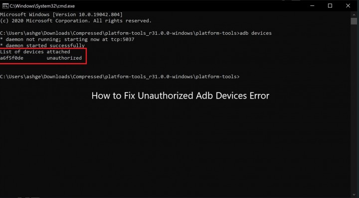 adb devices unauthorized