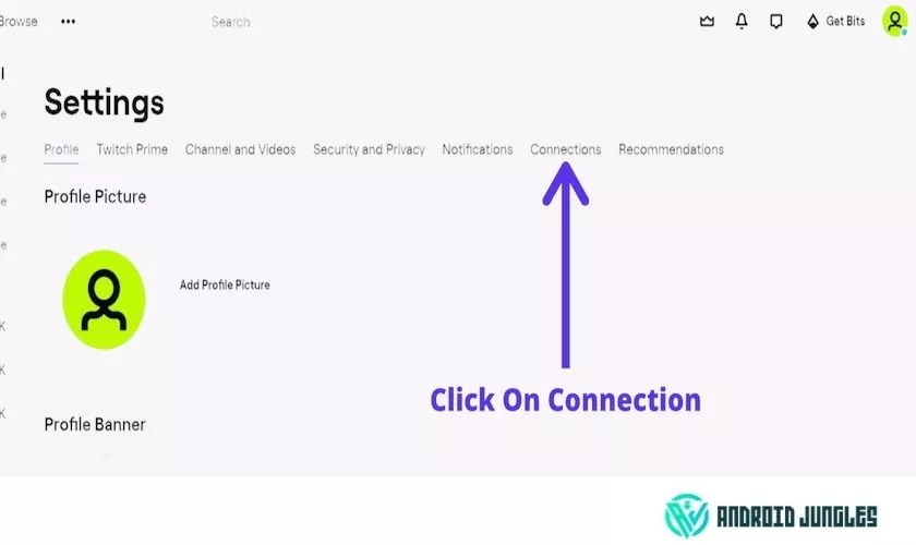 Click on connections