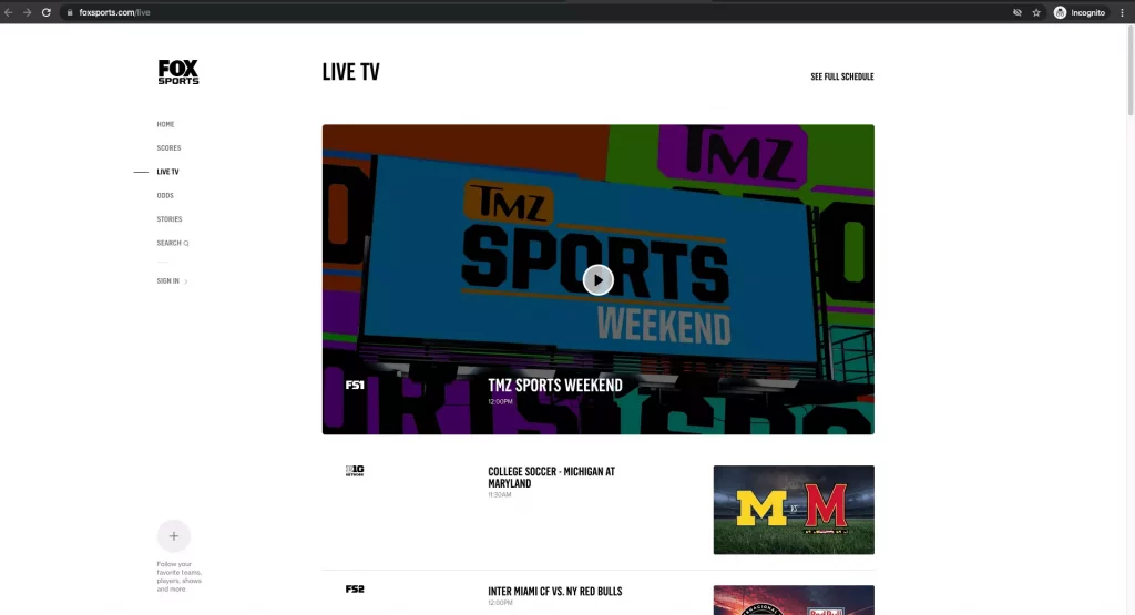 free sports streaming site foxstar live