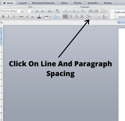 click on line spacing