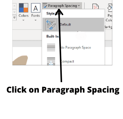 click on paragraph spacing