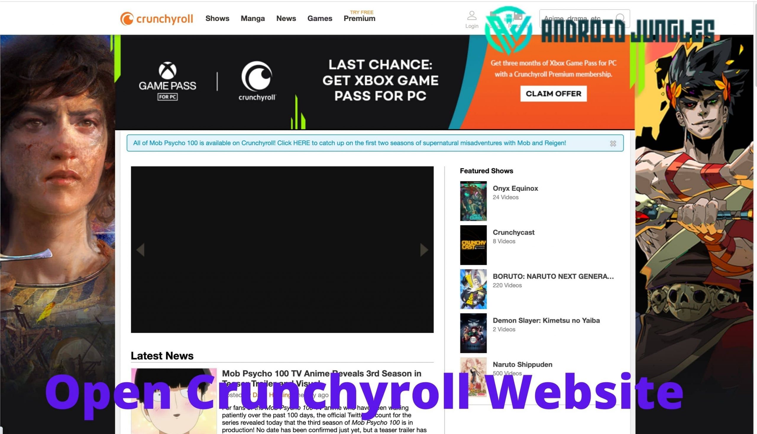 Open Crunchyroll Website