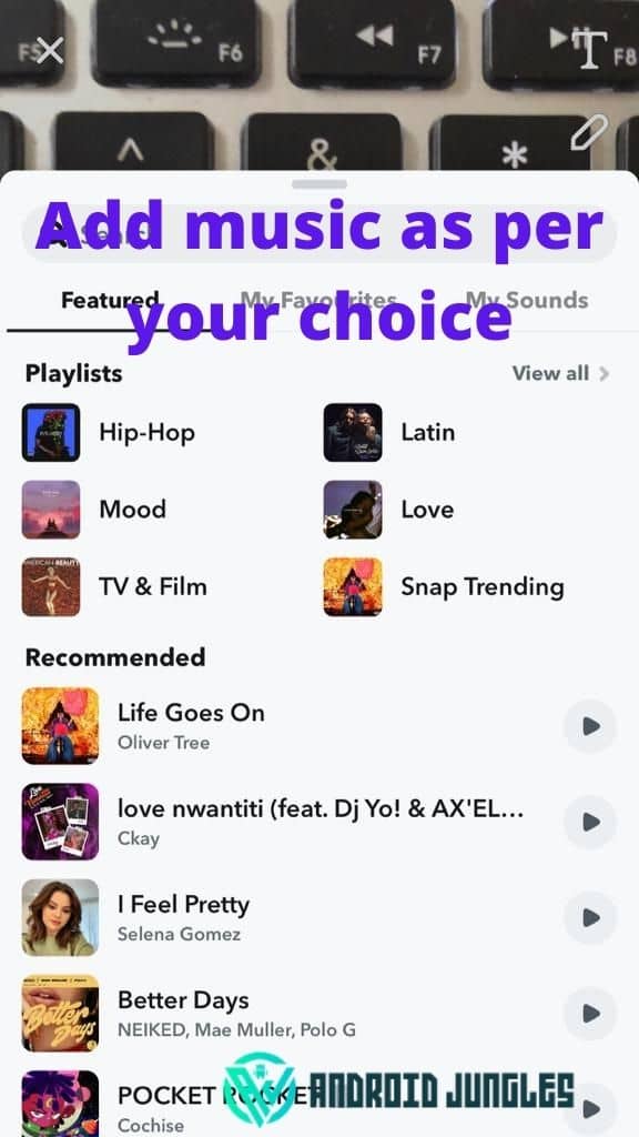 Add music as per your choice