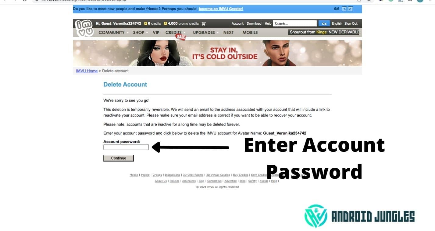 Enter Account Password
