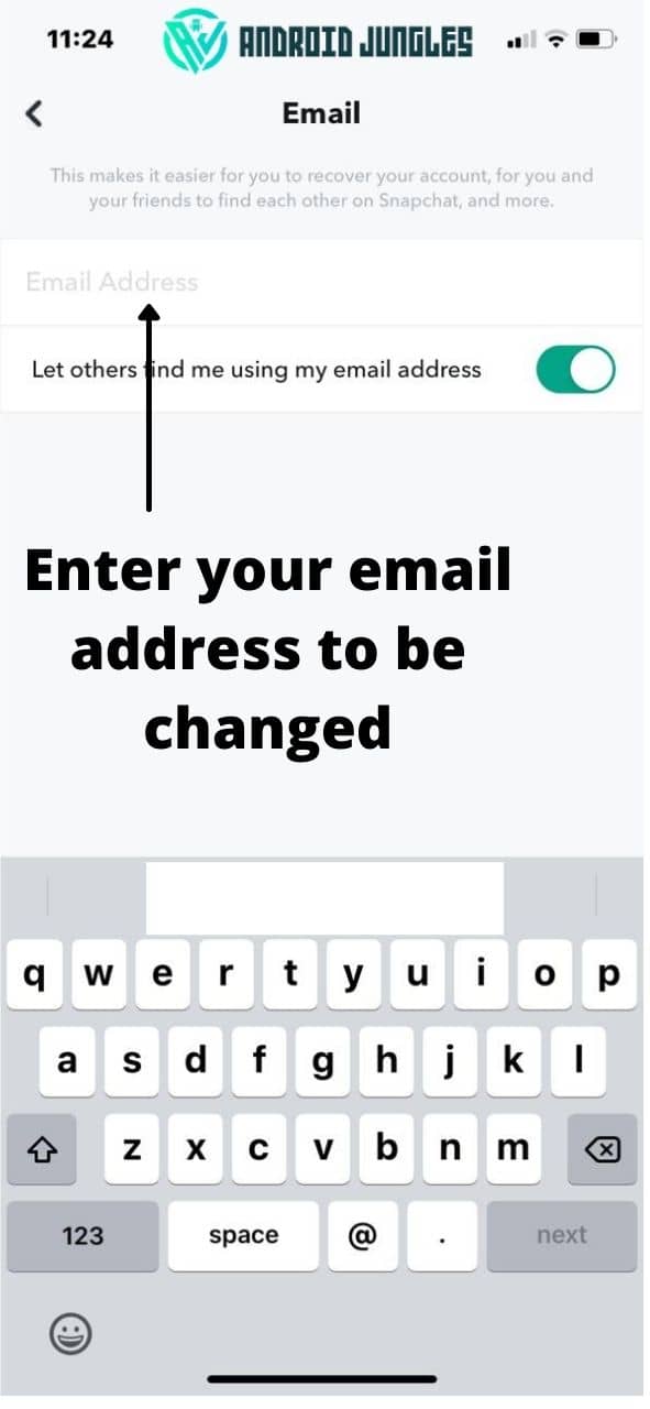 Enter your email address to be changed