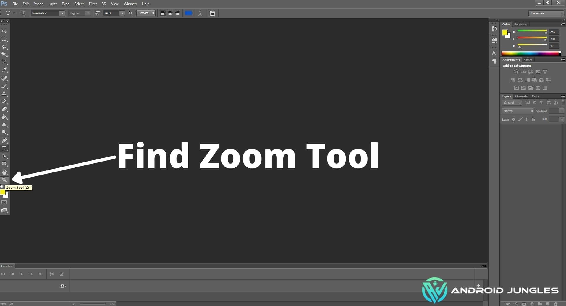 Find Zoom Tool