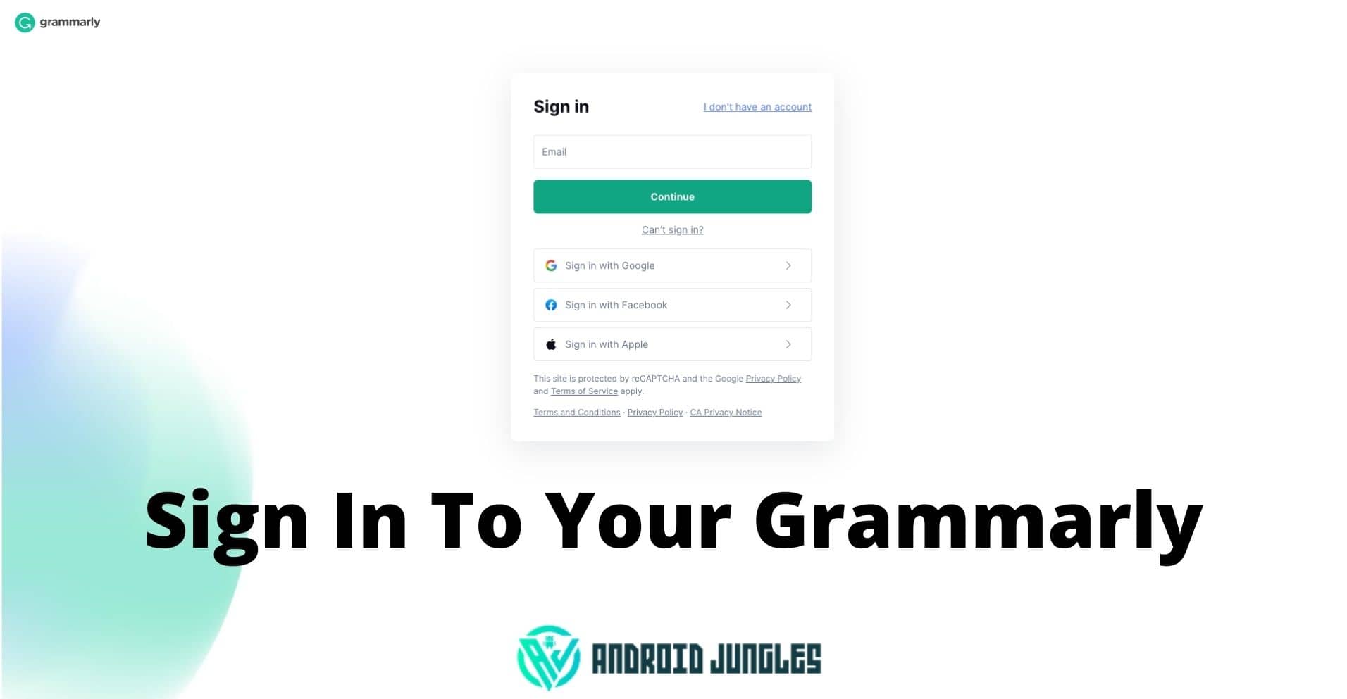 Sign in to grammarly