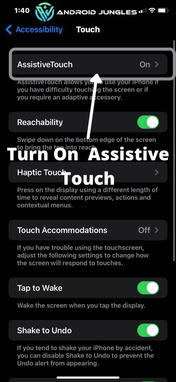 Turn On Assistive Touch